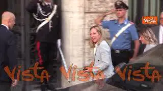 Meloni arriva al Senato per consegnare testo delle sue comunicazioni in vista del Consiglio Europeo