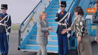 Meloni arriva ad Amsterdam per partecipare al vertice Nato a L'Aja