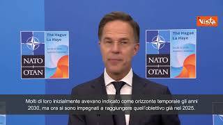 Rutte: "Tutti i Paesi Nato dovranno raggiungere il 2% per la difesa entro il 2025"