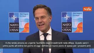 Rutte: "Dobbiamo far si che la Nato abbia la capacità industriale per la difesa"