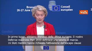 Difesa, Von der Leyen: 16 Stati membri hanno richiesto l'attivazione dell'escape clause