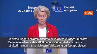 Difesa, Von der Leyen: 16 Stati membri hanno richiesto l'attivazione dell'escape clause
