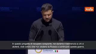 Ricostruzione Ucraina, Zelensky: "Chi ha aiutato la Russia non è il benvenuto"