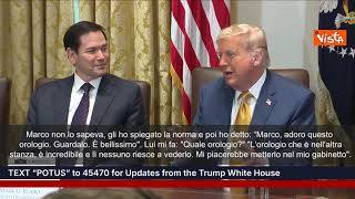 Siparietto tra Trump e Rubio sull'orologio a pendolo nel gabinetto Presidenziale