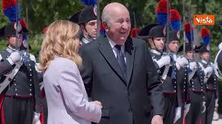 Meloni incontra il Presidente della Repubblica algerina Abdelmadjid Tebboune a Villa Pamphilj