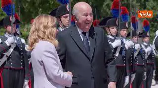 Meloni incontra il Presidente della Repubblica algerina Abdelmadjid Tebboune a Villa Pamphilj