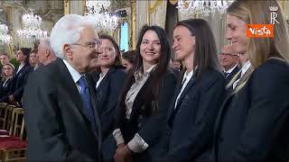 Mattarella riceve in Quirinale la nazionale della squadra di calcio femminile dopo gli europei