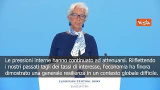Lagarde: Manteniamo invariati i 3 principali tassi di interesse della BCE