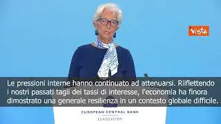 Lagarde: Manteniamo invariati i 3 principali tassi di interesse della BCE