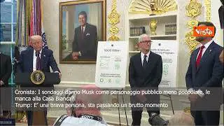 Trump: Se mi manca Musk alla Casa Bianca? E' una brava persona, ha avuto un brutto momento