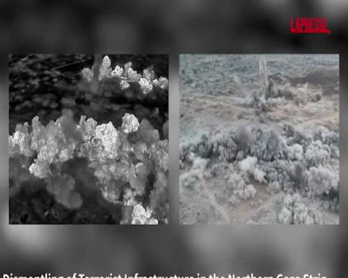 Gaza, colpiti tunnel e pozzi: le esplosioni nel video diffuso dall'esercito israeliano