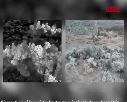 Gaza, colpiti tunnel e pozzi: le esplosioni nel video diffuso dall'esercito israeliano