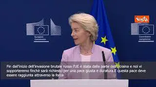Von Der Leyen: Deve essere garantita l'integrità territoriale dell'Ucraina