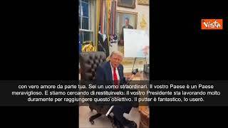 Zelensky dona a Trump mazza golf di giocatore ferito in guerra, il tycoon: Grazie, la userò