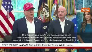Trump con Infantino mostra foto di Putin: So che ai Mondiali vorrebbe esserci anche lui