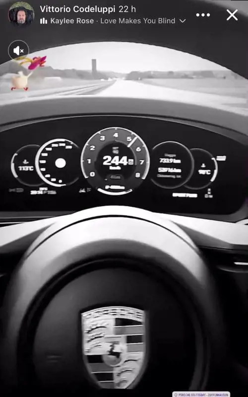 Vittorio Codeluppi sulla Porsche a 260 km/h