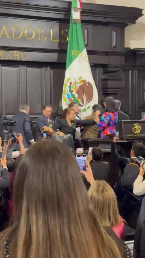 Messico, il video della rissa in Senato