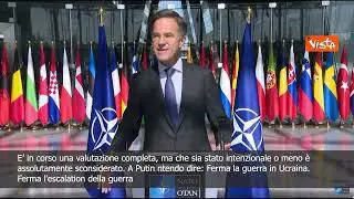 Rutte a Putin: Ferma la guerra in Ucraina, l'escalation e non violare spazio aereo Nato
