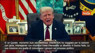 Assassinio di Charlie Kirk, Trump: E' un momento buio per l'America