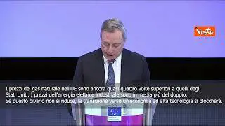Draghi: Se divario prezzo gas non si riduce transizione economia ad alta tecnologia si blocca