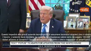 Trump mette tassa 100 mila dollari all'anno per chi emigra in Usa per lavoro altamente qualificato