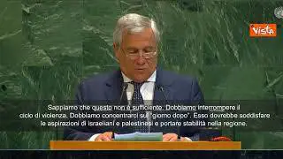 Tajani a Onu cita Papa Leone: Non abbandonare speranza pace. A Gaza unica soluzione due Stati