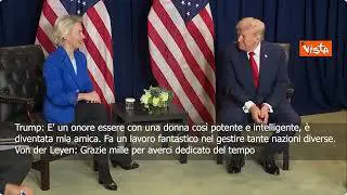 Trump dopo le critiche all'Ue incontra Von der Leyen: Donna intelligente, fa lavoro fantastico