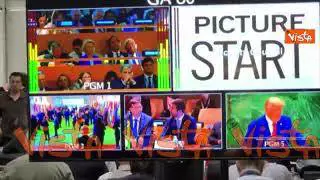 Assemblea Onu, la sala stampa gremita durante il discorso di Trump