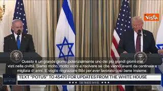 Trump con Netanyahu alla Casa Bianca: Accordo si chiama "Pace per il Medio Oriente"