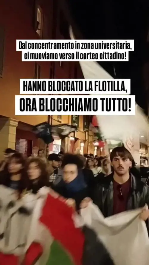 Bologna, partito corteo spontaneo per la Flotilla