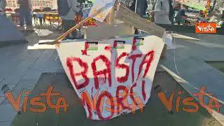 Global Sumud Flotilla, il presidio pro Palestina a piazza dei Cinquecento a Roma