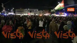 Il corteo per la Global Sumud Flotilla arriva a Piazzale Ostiense a Roma