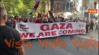 "Morte al sionismo, Gaza arriviamo", gli striscioni al corteo per la Palestina a Roma
