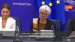 Lagarde (Bce) sull'Italia: Un Paese blocca Il Mes, spero nella ratifica