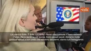 Trump in viaggio verso Israele: "La guerra è finita"