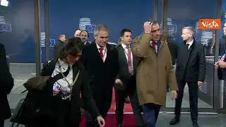 I leader europei arrivano al Consiglio Ue di Bruxelles. Tra gli altri, Meloni, Macron e Metsola