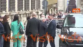 Il primo ministro ungherese Viktor Orbàn arriva a Palazzo Chigi per l'incontro con Meloni