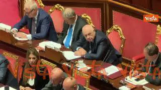 Riforma Giustizia, Nordio in Aula al Senato durante le dichiarazioni di voto