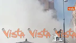 Il secondo crollo della Torre dei Conti ai Fori Imperiali, a Roma