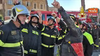 Crollo Torre dei Conti, ecco la squadra dei Vigili de Fuoco impiegata nei soccorsi ai Fori Imperiali