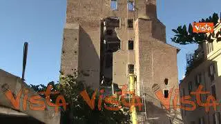 Le condizioni della Torre dei Conti il giorno dopo il crollo