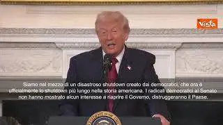 Trump: Disastroso shutdown creato da filibustieri democratici, è il più lungo della storia