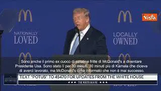 Trump: Sono primo ex cuoco di patatine fritte di McDonald's a diventare Presidente Usa