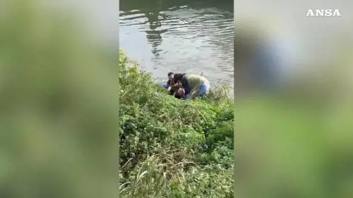 Padova, anziano finisce con l'auto in un canale: salvato da due passanti