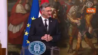 Il premier croato Plenkovic in italiano: Grazie Giorgia per avermi accolto a Roma