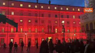 Giornata contro violenza su donne, la facciata di Palazzo Chigi illuminata di arancione