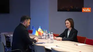 Zelensky incontra a presidente della Moldavia Sandu a L'Aja, in Olanda