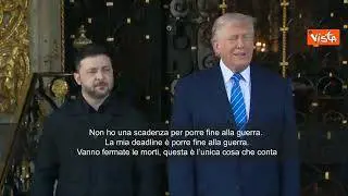 Trump riceve Zelensky a Mar-a-Lago: Non ci sono scadenze per colloqui, solo porre fine a guerra