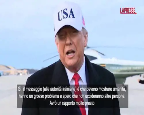 Iran, Trump: "Preoccupato per i morti, agirò di conseguenza"