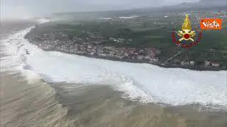 Il ciclone Harry travolge la Sicilia, Catania allagata. Le immagini da elicottero Vigili del fuoco